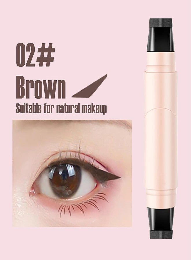 Baorder 2PCS Black and Brown Eyeliner Stamp Set,Double Ended Marker Eyeliner Stamp,Long-Lasting Waterproof Quick Drying Natural Smudge Resistan for Beginners - Image 3